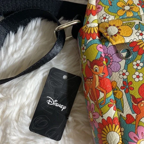 Buckle down Disney bag crossbody Bambi 70’s flower collage - Picture 3 of 6
